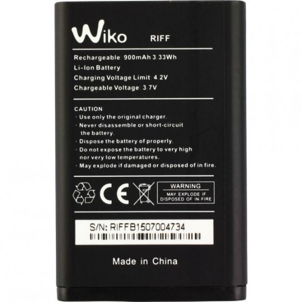 Akku Original Wiko S104-F31000-014 für Lubi, Lubi 2, Riff, 900 mAh, 3.7V